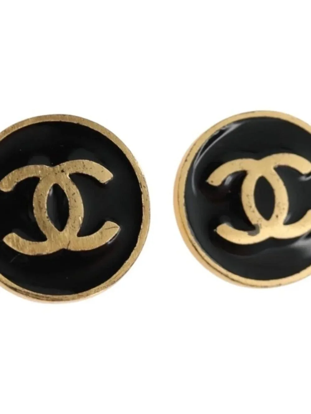 CHANEL Earring metal Gold Tone CC Auth 180939M